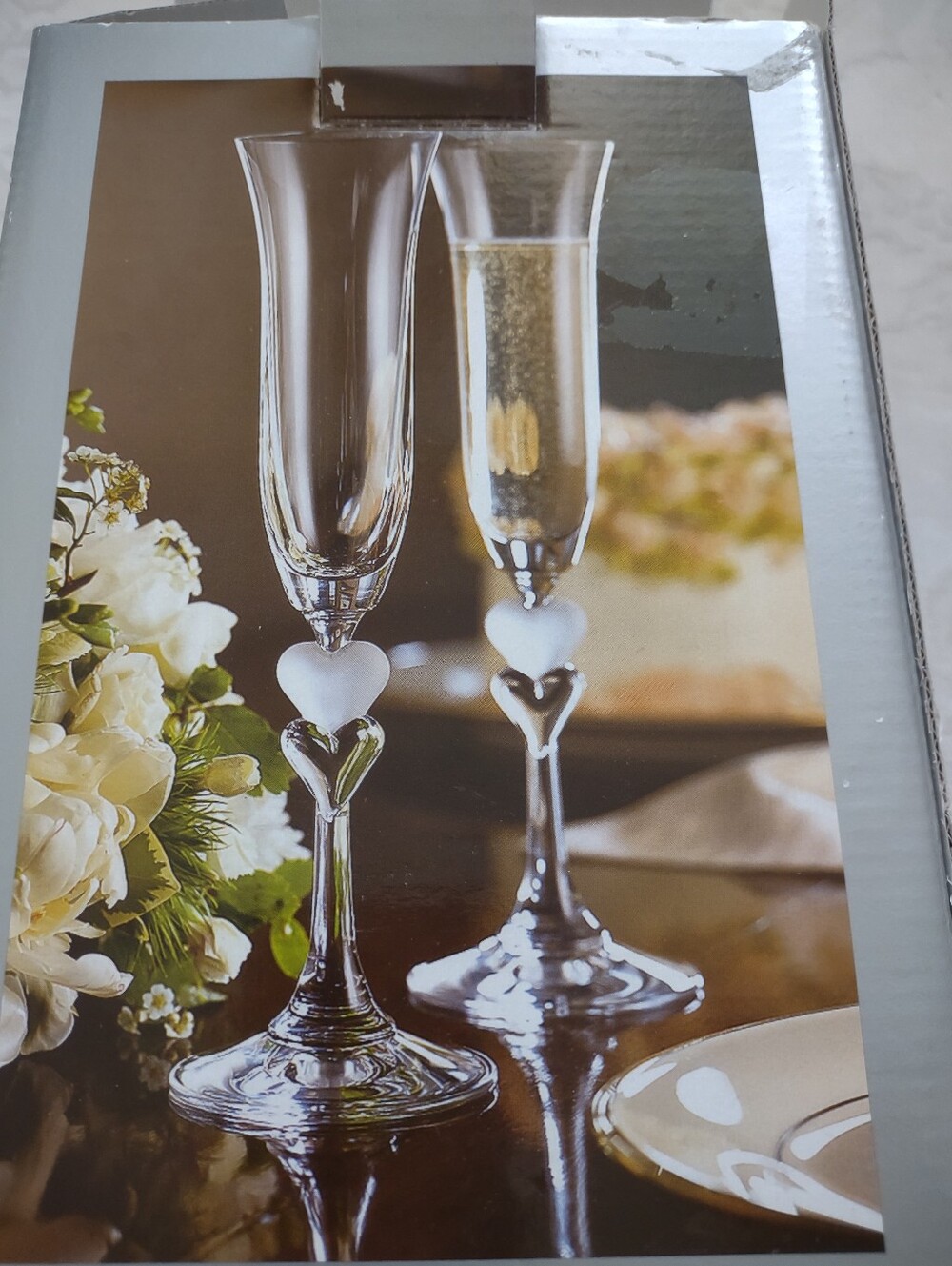 New 🆕 Gorham Amore Flutes Frosted Heart Stem